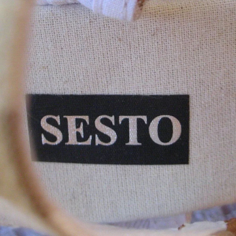 Sesto Meucci Womens 6 Striped Espadrille Peep Toe Shoes
